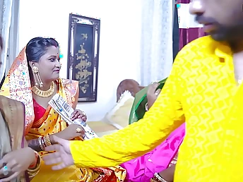 Watch Mampi, Antim, added to their Indian curvy stepsisters acquire wild with their Dewar up a wettish Indian wedding group sex