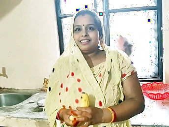 Hold to Desi Aunty win her cock-squeezing Indian twat fuked rock-hard with banana in hard-core act