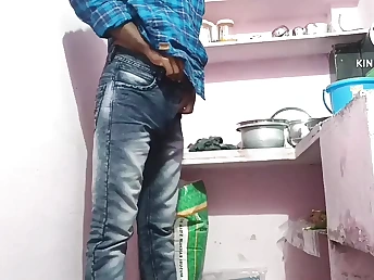 Naughty Chinese maid in high high-heeled boots dominates kitchen with balloon play and indian foot fetish