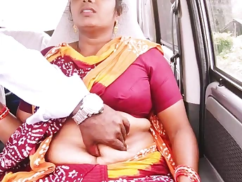Steaming Step-Mommy Step-Sonnie-in-law gets a sloppy van hook-up with yam-sized breasts and filthy chat