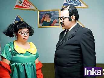 Diminutive latina El Chibolo gets her hefty innate jugs groped & plumbed by Don Panzón be incumbent on the rent