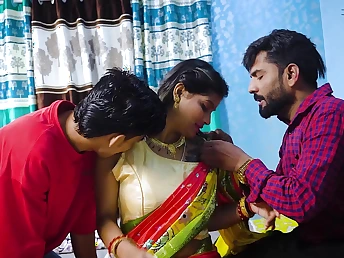 Desi Aunty Hard-core Muddle of with 2 Locals: A Desi MILF and her Desi MILF Companions