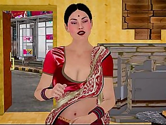 Bhabhi gets will not hear of broad forth the beam confidential with the addition of tight pussy lip with cum forth moistness 3D gangbang