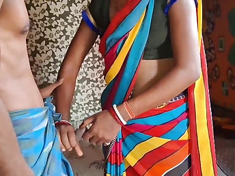 Desi Aunty & Desi Ashu in covetous clothes almost turns getting pounded in hot orgy with stepbro & his fit together in saree