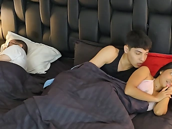 Step-step-sister and will not hear of father share a couch, always, and get scorching and strong